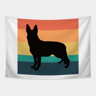 German Shepherd Dog Silhouette Vintage Sunset Tapestry