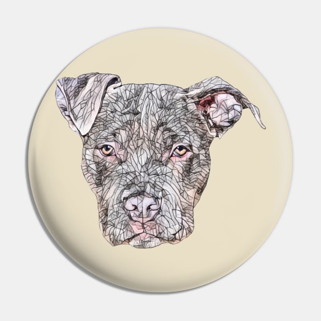 American Pit Bull Terrier Face Pin by DoggyStyles