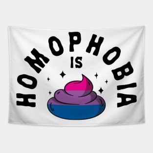 Homophobia Is Poop LGBT Funny Bi Pride Tapestry