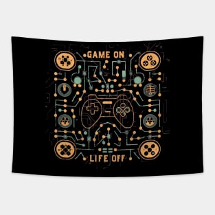 Game ON, Life off Digital Pattern Tapestry