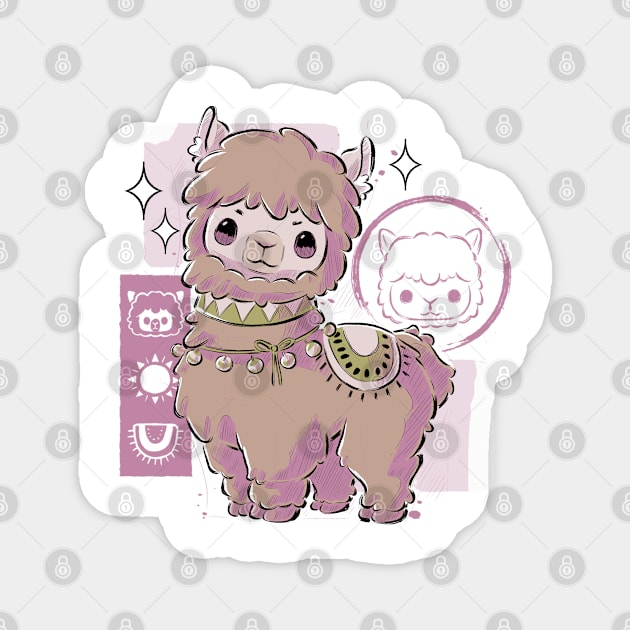 Cute Alpaca Magnet by xMorfina