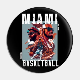 Miami heat basketball  vector graphic design Pin