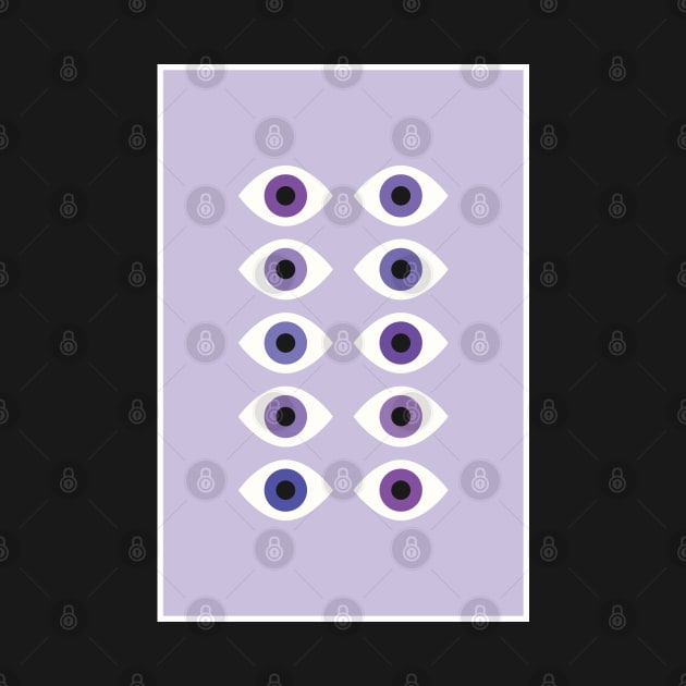 Evil Eye Abstract Retro Purple Gradient Minimalist Modern Art by mystikwhale