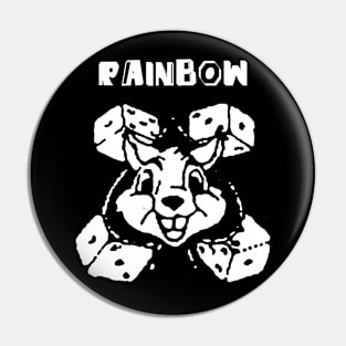 rainbow rabbit dice Pin