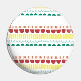 Abstract Doodle Shape Stripes Pin