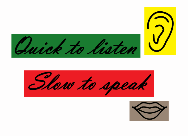 Quick to Listen Slow to Speak Kids T-Shirt by ucipasa