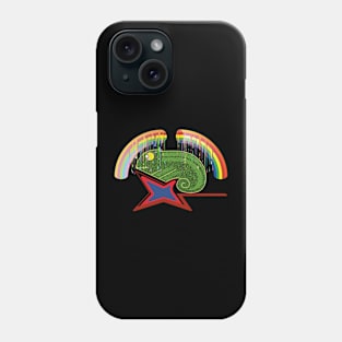 Chameleon hiding under rainbow Phone Case