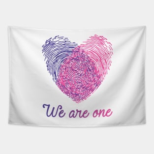 Valentine love gift: we are one heart Tapestry