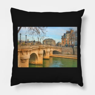 Pont Neuf .. Oldest Bridge Across The Seine Pillow