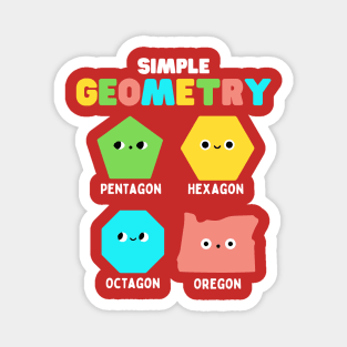 Simple Geometry Math Cute Faces Funny Shapes Oregon Magnet