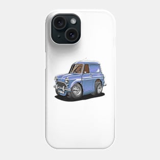 Cartoon drawings of Morris Mini 1000 Blue Phone Case