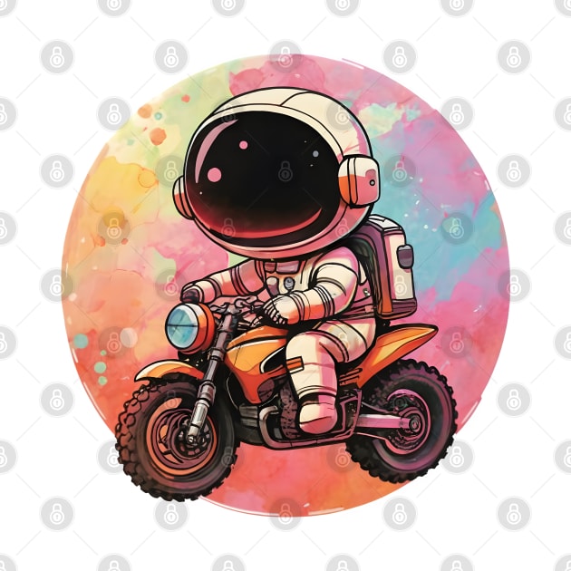 Cute Astronaut Riding Motorbike Design by TF Brands