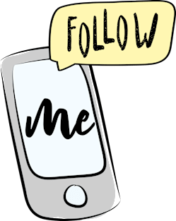 Smartphone with lettering- follow me Magnet