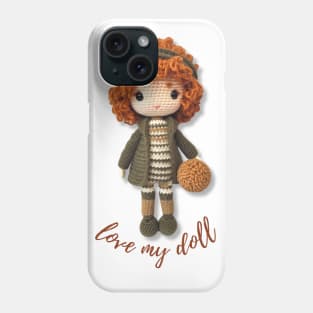Handmade Wool Doll, Cozy and Cute - design 5 Phone Case