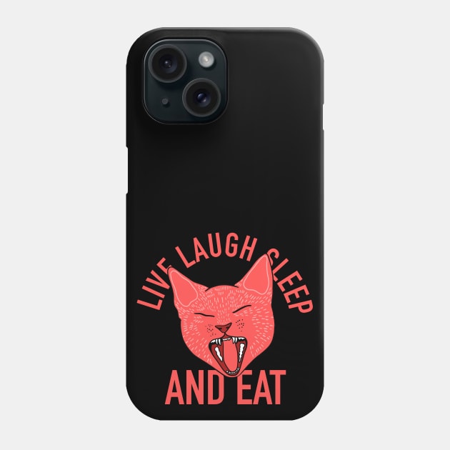 Cute Cat Yawning - Live Laugh Sleep - Aesthetic Tumblr Meow Kitty Phone Case by isstgeschichte