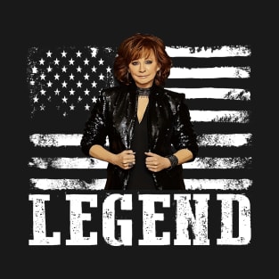 Distressed American Flag Reba Mcentire Music Legend T-Shirt