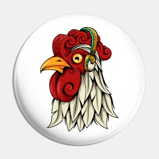 Decoretive Rooster listen music Pin