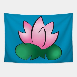 Pink Lotus on Lily Pads Tapestry