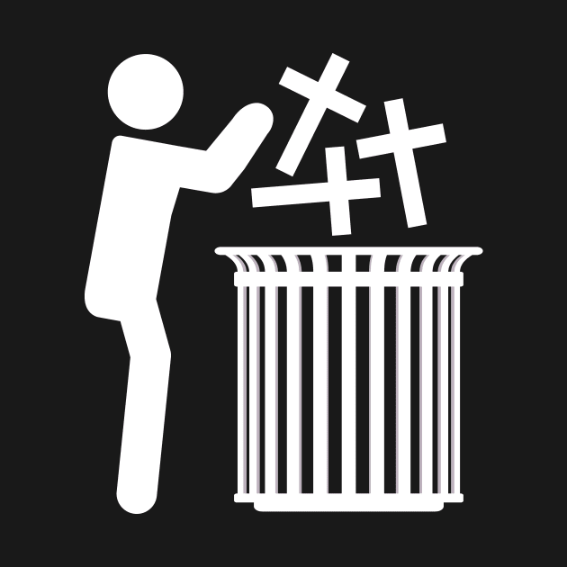 Atheism Atheist Cross Trash Can Apostates Belief by Print-Dinner