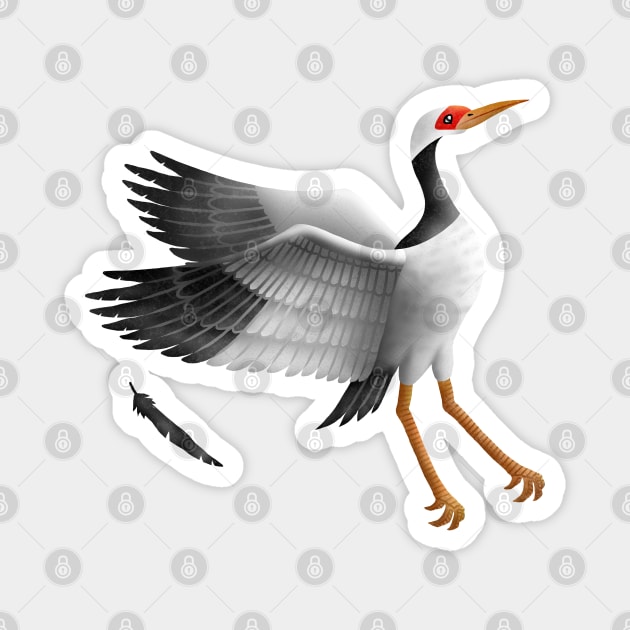 Snow Crane(Siberian White Crane) Magnet by CleanRain3675