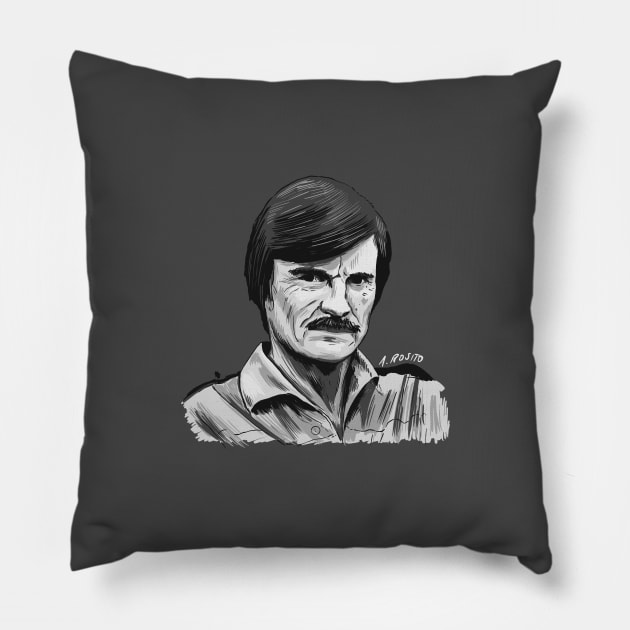 Andrei Tarkovsky Portrait Illustration Pillow by burrotees