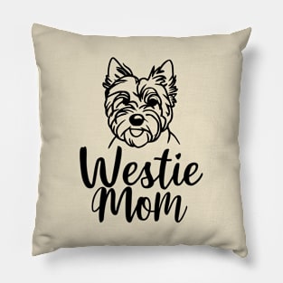 Westie Mom Line Art Pillow