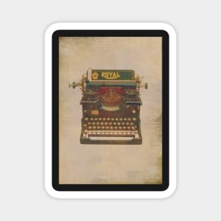 Vintage typewriter faded effect. Gift for writer. Magnet