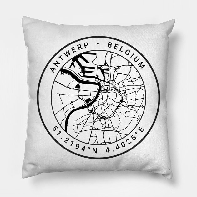 Antwerp Map Pillow by Ryan-Cox