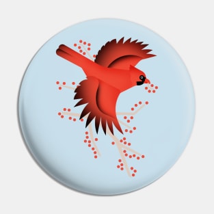 Cardinal bird Pin