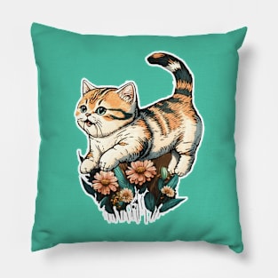 A Cute Cat illustration Pillow