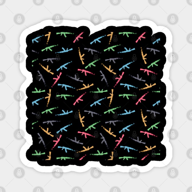 AK 47 Seamless Pattern Magnet by nolabel