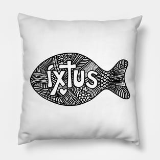 The Christian symbol, the fish is Jesus Christ. Pillow