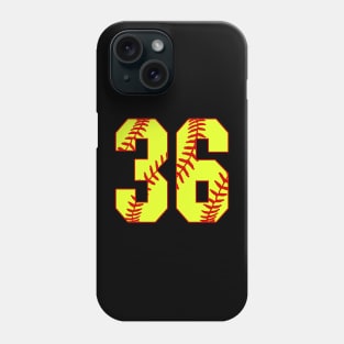 Fastpitch Softball Number 36 #36 Softball Shirt Jersey Uniform Favorite Player Biggest Fan Phone Case