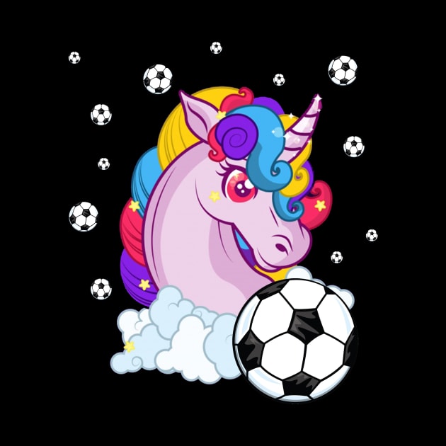 Cute Unicorn Football Ball Soccer T-Shirt for Girls Boys by Simpsonfft