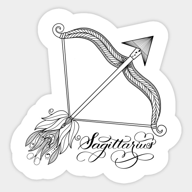 Sagittarius Bow and Arrow Design - Sagittarius - Sticker ...