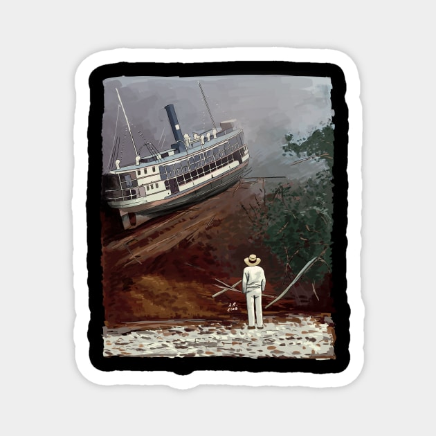 Fitzcarraldo Illustration Magnet by burrotees