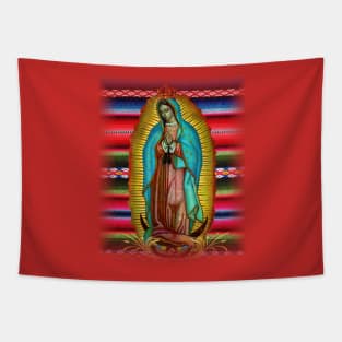 Our Lady of Guadalupe Virgin Mary Zarape Red Tapestry