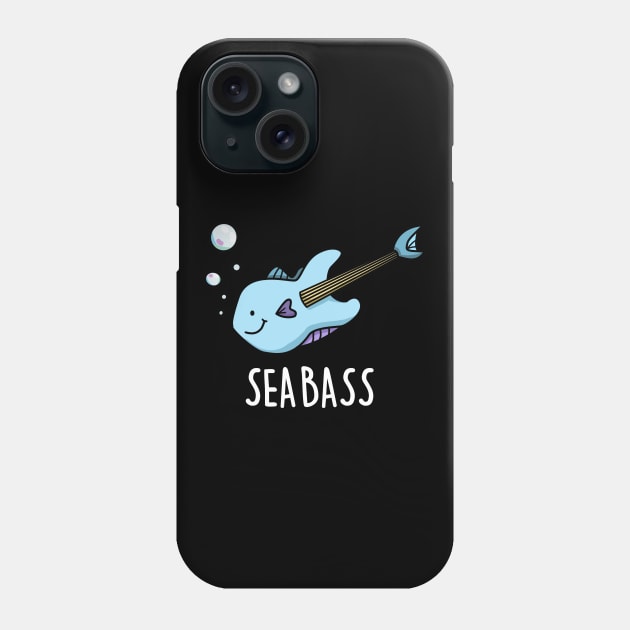 Sea Bass Cute Fish Bass Guitar Pun Phone Case by punnybone