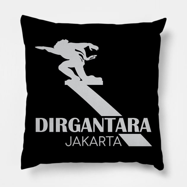 Dirgantara Statue - 02 Pillow by SanTees