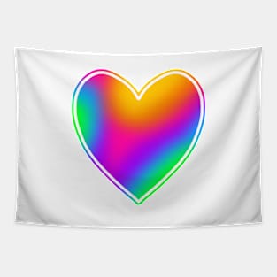 Bright Rainbow Heart Tapestry
