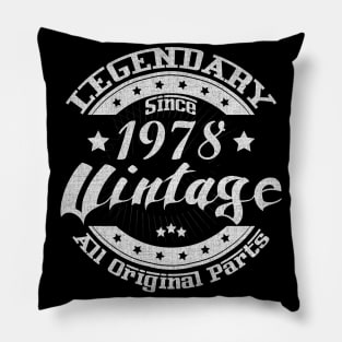 Legendary Since 1978. Vintage All Original Parts Pillow