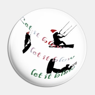 Kitesurf Christmas Holiday Vacation Vector Pin