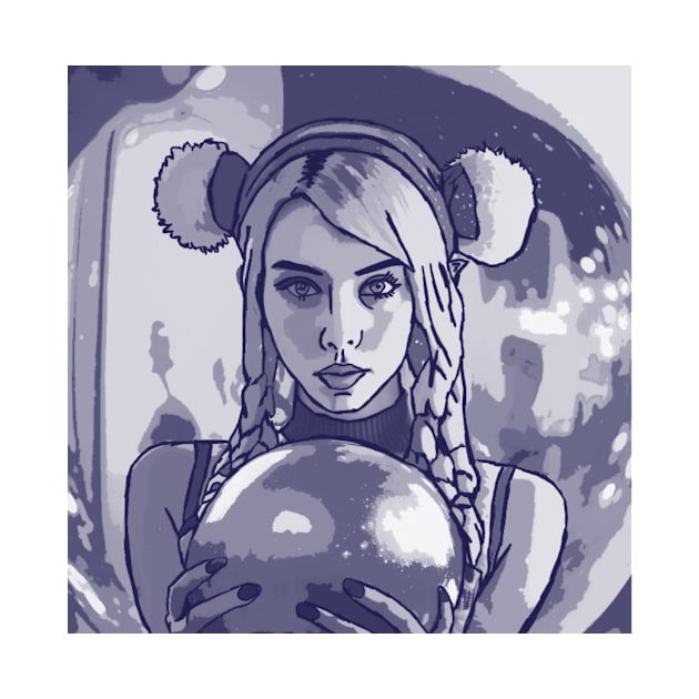 Girl Holding Crystal ball by DravenWaylon