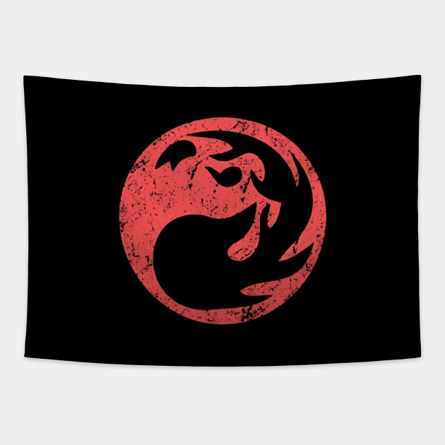 Red Mana Faded Tapestry by GraphicTeeShop