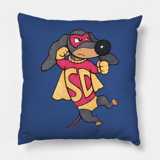 Cute Funny Super Doxie Dachshund Hero dog Pillow