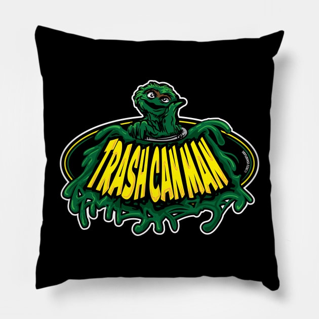 Trash Can Man Pillow by eShirtLabs