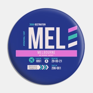 Melbourne (MEL) Airport Code Baggage Tag Pin