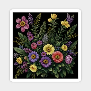 Colorful Wildflowers Pattern Magnet