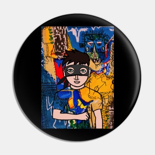 Immerse in NFT Character - MaleMask Street ArtGlyph with Basic Eyes on TeePublic Pin