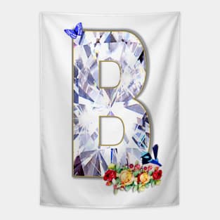 Name Initial Letter B and Fairy Wren Bird Tapestry